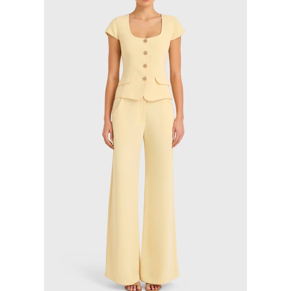 Amanda Uprichard Yellow Pantsuit Size Large Excellent Condition